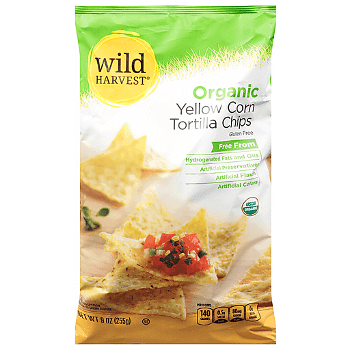 Wild Harvest Organic Yellow Corn Tortilla Chips, 12x9Oz