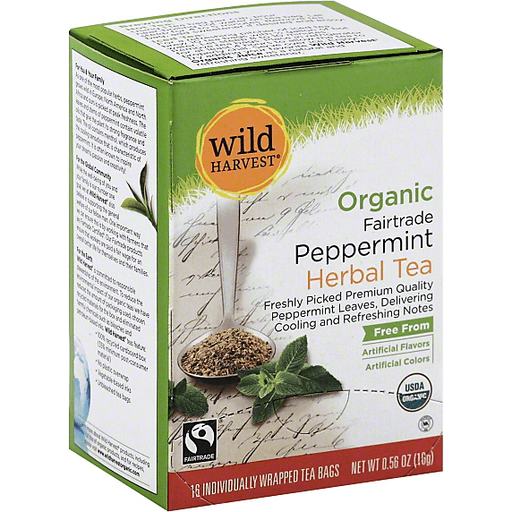 Wild Harvest Herbal Tea, Organic Fairtrade, Peppermint, Bags
