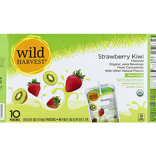 Wild Harvest Juice Beverage, Organic, Strawberry Kiwi