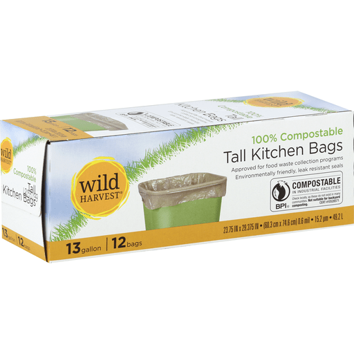 Wild Harvest Tall Kitchen Bags, 13 Gallon