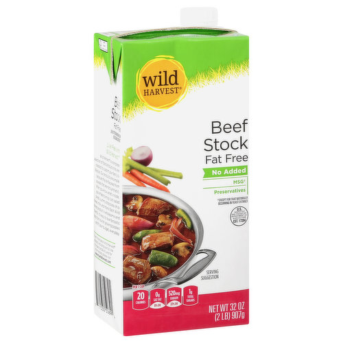 Wild Harvest Fat Free Beef Stock 32 Oz