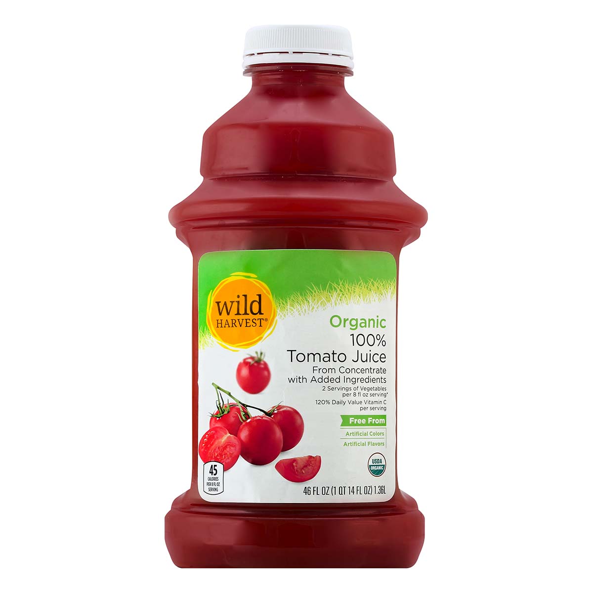 Wild Harvest 100% Juice, Tomato, Organic 46 Oz