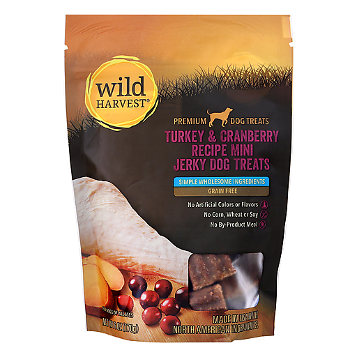 Wild Harvest Premium Mini Jerky Turkey & Cranberry Recipe Dog Treats 6 Oz