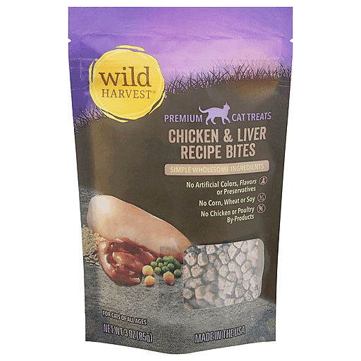Wild Harvest Premium Chicken & Liver Recipe Bites Cat Treats 3 Oz