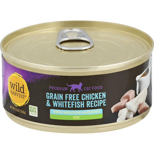 Wild Harvest Cat Food, Premium, Pate, Grain Free, Chicken & Whitefish Recipe