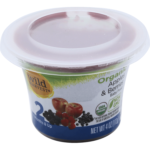 Wild Harvest Baby Food, Organic, Apples & Berries, 2 (6 Months & Up)