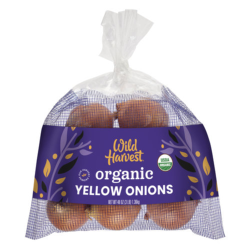 Wild Harvest Yellow Onions, Organic 48 Oz