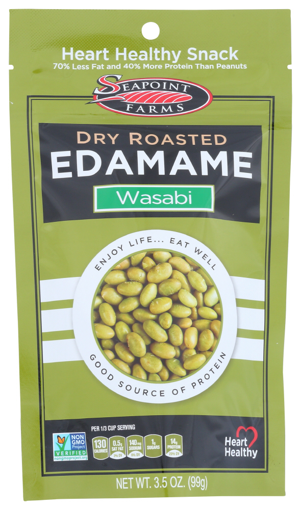 Seapoint Farms Dry Roasted Spicy Wasabi Edamame 3.5 Oz. Bag