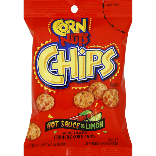 Corn Nuts Chips, Crunchy, Hot Sauce & Limon