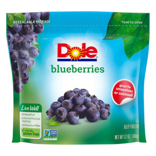 Dole Frozen Blueberries, 12 Ounce Bag