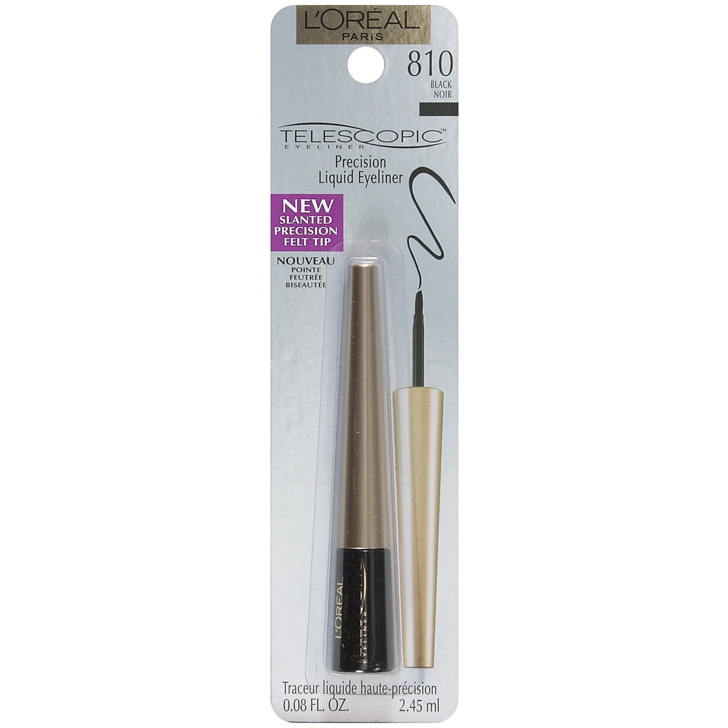 L'Oreal Paris Telescopic Precision Liquid Black Eyeliner 0.08 Fl Oz