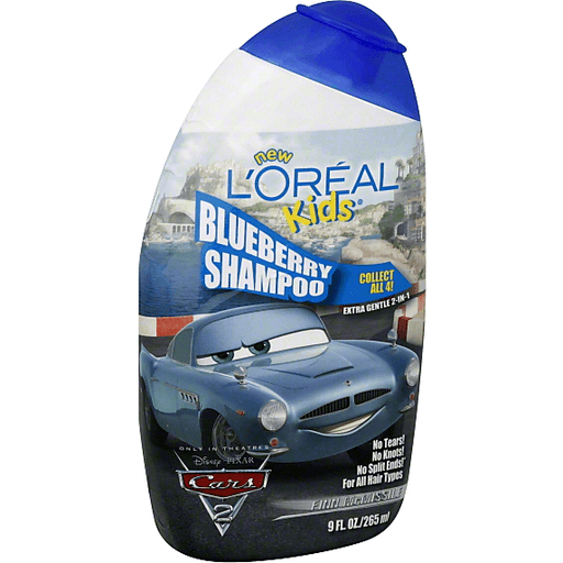 Loreal Kids Shampoo, Extra Gentle 2-in-1, Disney Pixar Cars 2, Finn McMissile, Blueberry