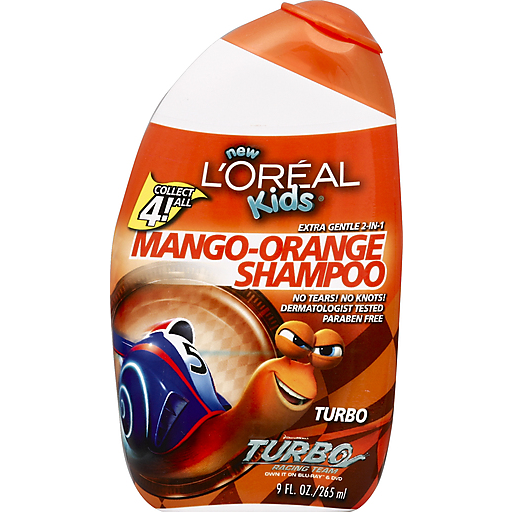 L'Oreal Kids Shampoo, Extra Gentle 2-In-1, Mango-Orange, Turbo