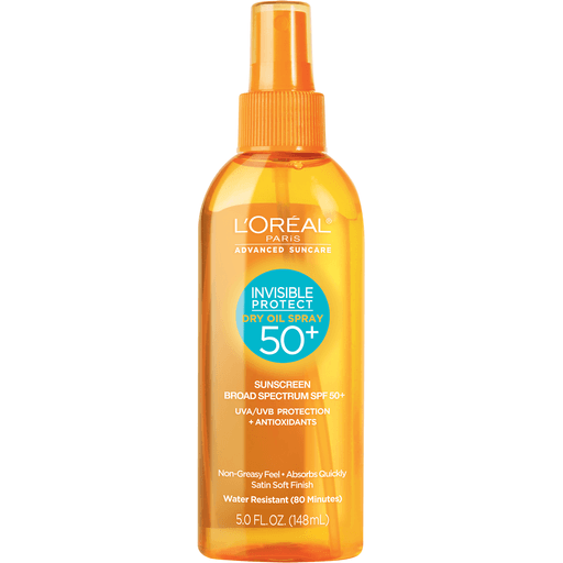 Advanced Suncare L'Oreal Paris Invisible Protect Dry Oil Spray SPF 50+ Sunscreen 5.0 Fl. Oz. Pump