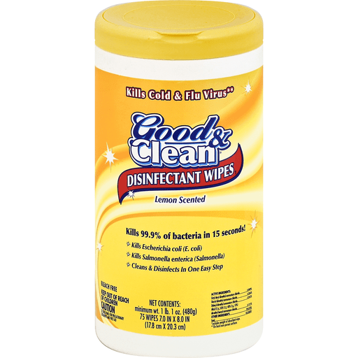 Good & Clean Disinfectant Wipes, Lemon Scented