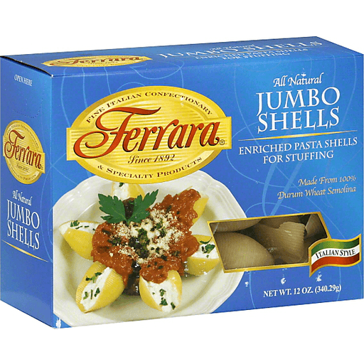 Ferrara Jumbo, Italian Style Shells - 12 Oz