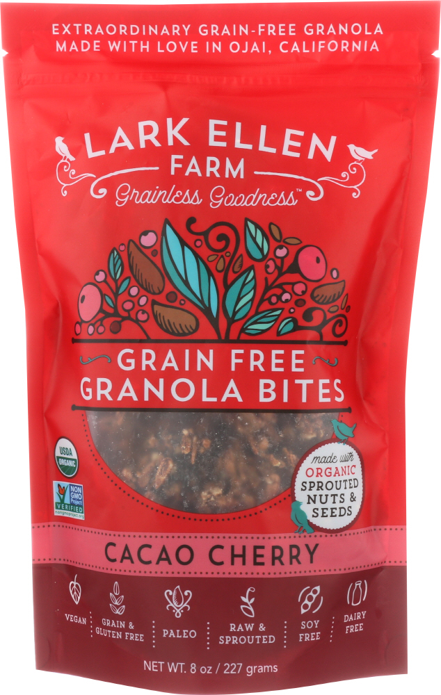 Lark Ellen Farm Organic Granola Bites Grain Free Cacao Cherry, 8 Oz