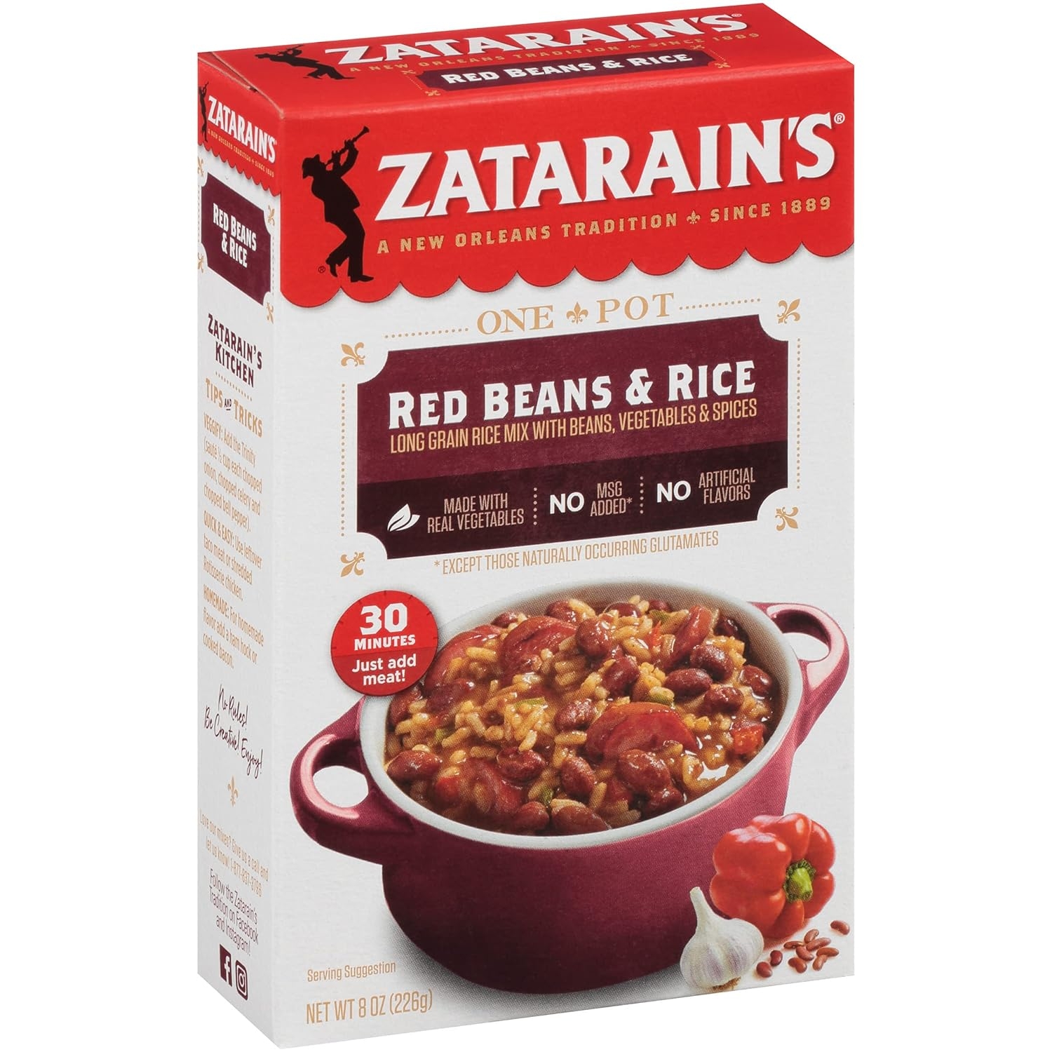 Zatarain's New Orleans Style Red Beans & Rice Dinner Mix 8oz Box