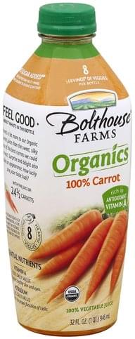 Bolthouse Farms 100% Organic Carrot Vegetable Juice, 32oz