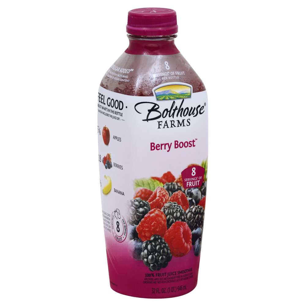 Bolthouse Farms Berry Boost 100% Fruit Juice Smoothie 32 Fl Oz Bottle