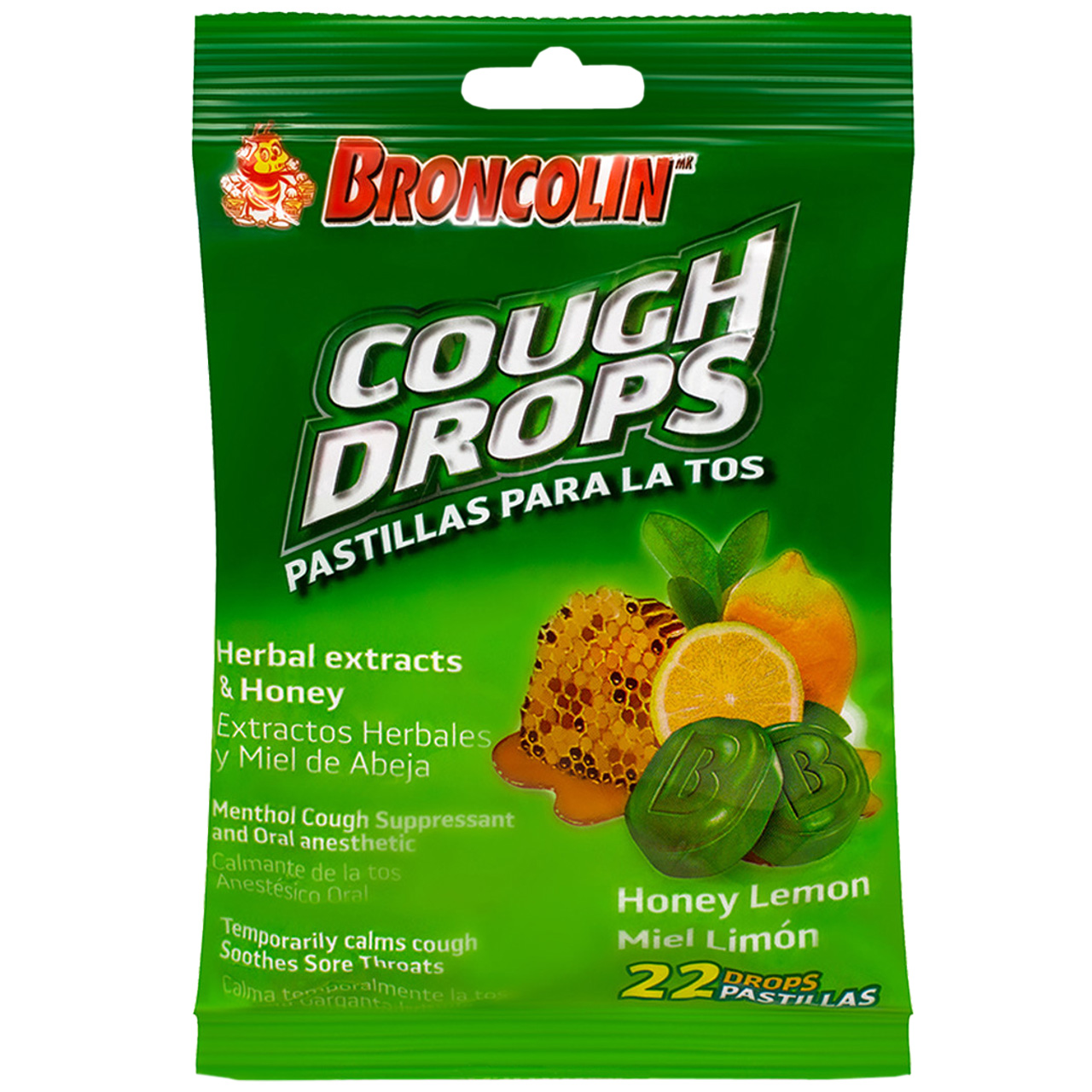 Broncolin Cough Drops, Honey Lemon