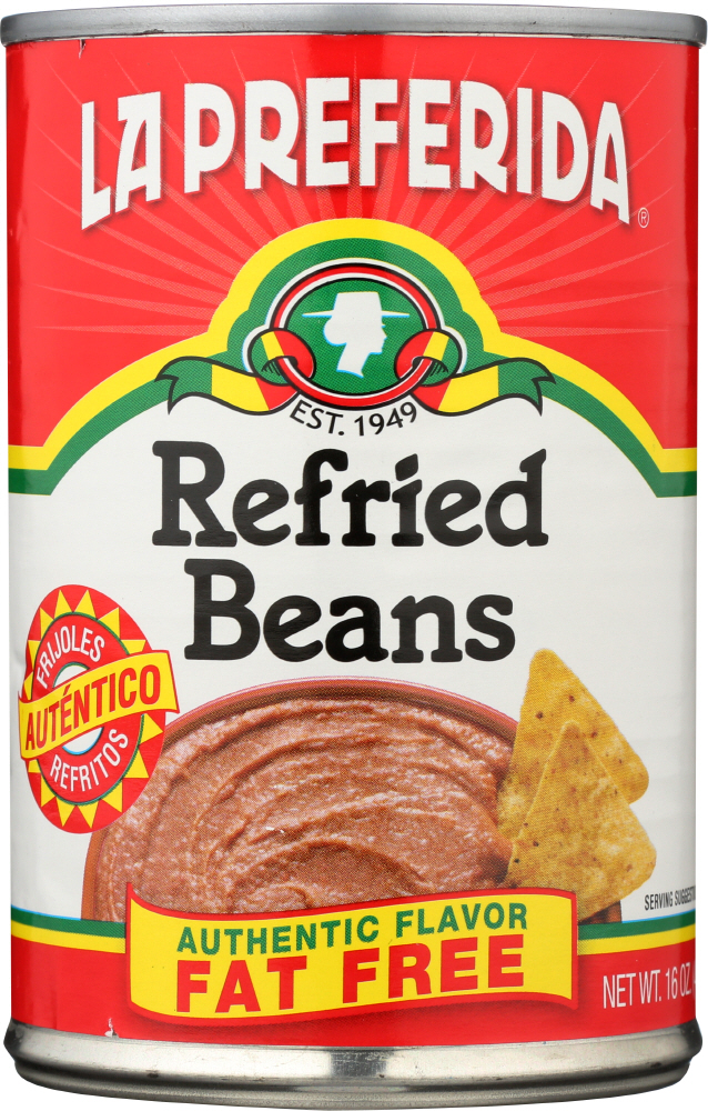 La Preferida Authentic Flavor Fat Free Refried Beans, 16 Oz