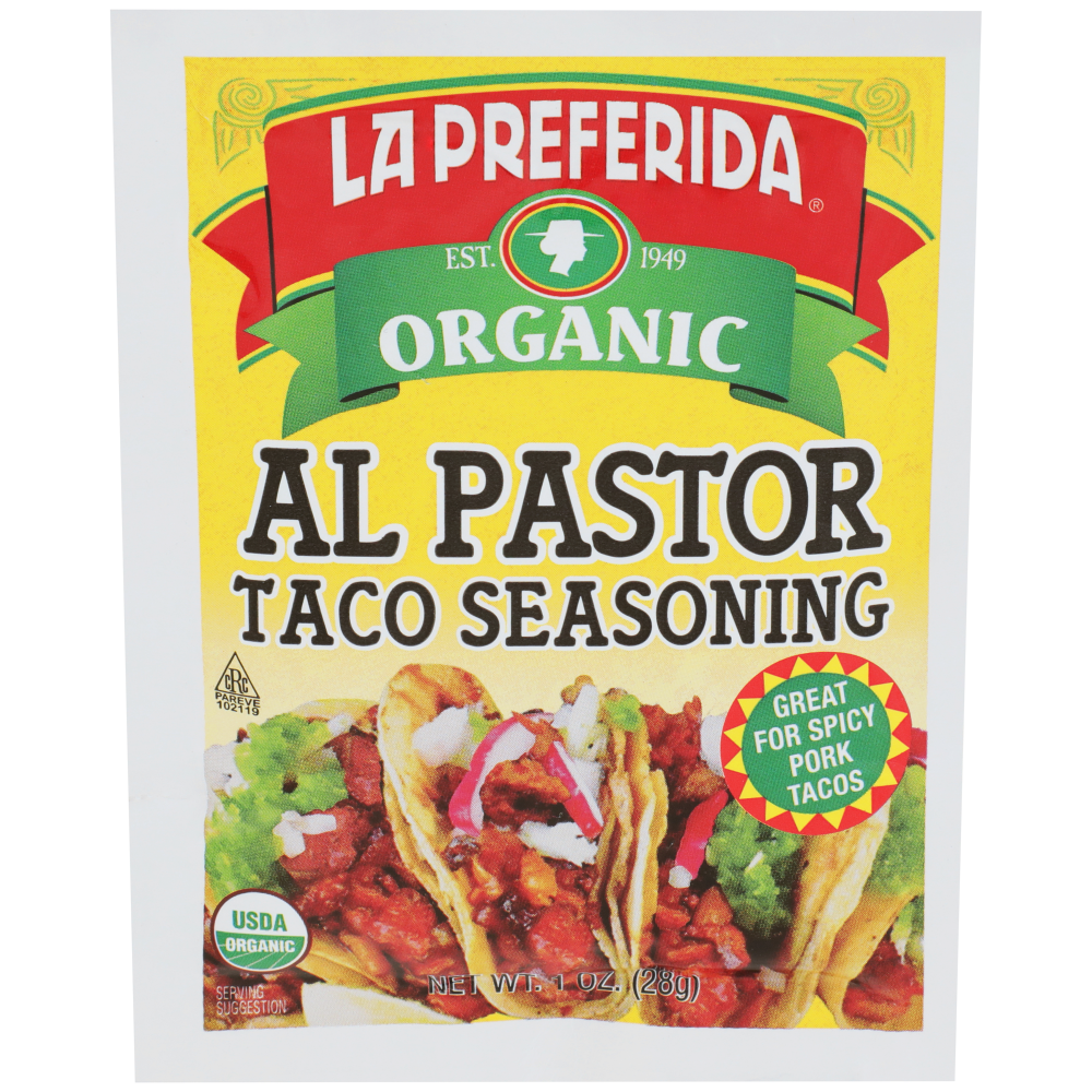 La Preferida Taco Seasoning, Organic, Al Pastor 1 Oz