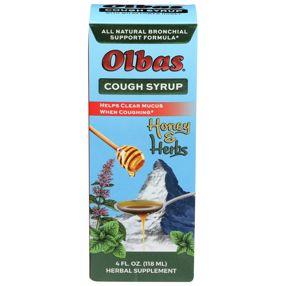 Olbas Therapeutic, Cough Syrup, Honey & Herbs, 4 Fl Oz (118 Ml)