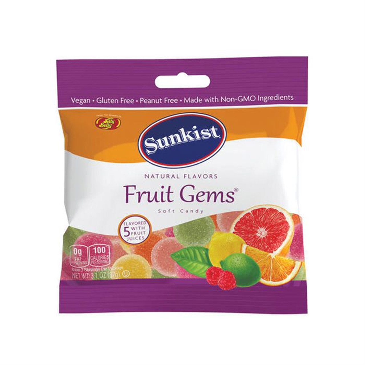 Jelly Belly Sunkist Fruit Gems - 3.1 Oz Bag