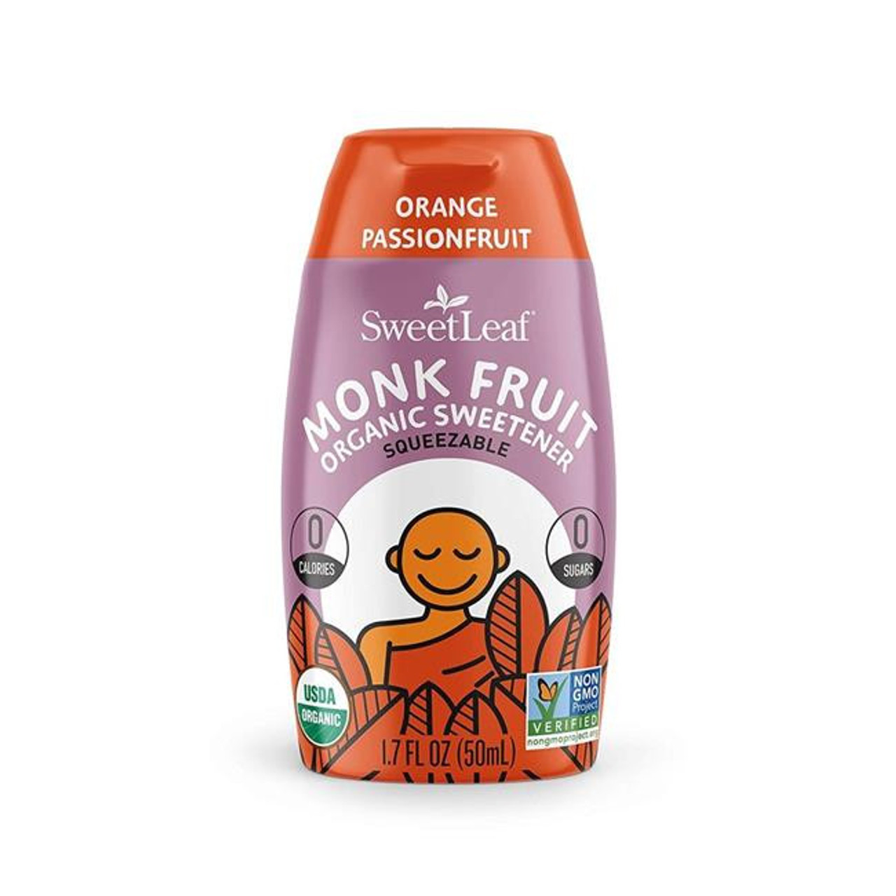 SweetLeaf Monk Fruit Squeezable Liquid Organic Sweetener Orange Passionfruit - 1.7 Fl. Oz