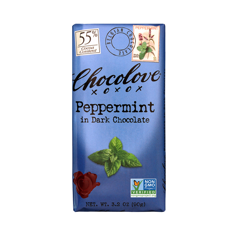 Chocolove Peppermint In Dark Chocolate 3.2 Oz Bar