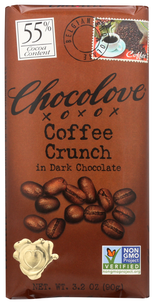 Chocolove Coffee Crunch In Dark Chocolate Bar, 3.2 Oz