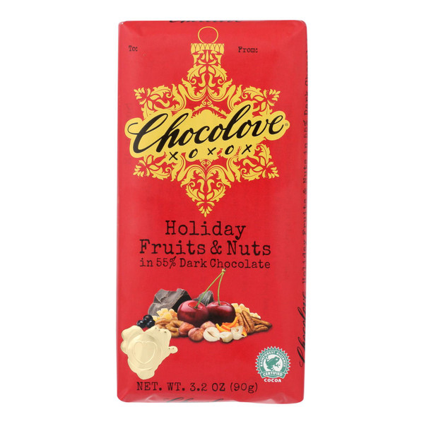 Chocolove Holiday Fruits & Nuts In Dark Chocolate Bar