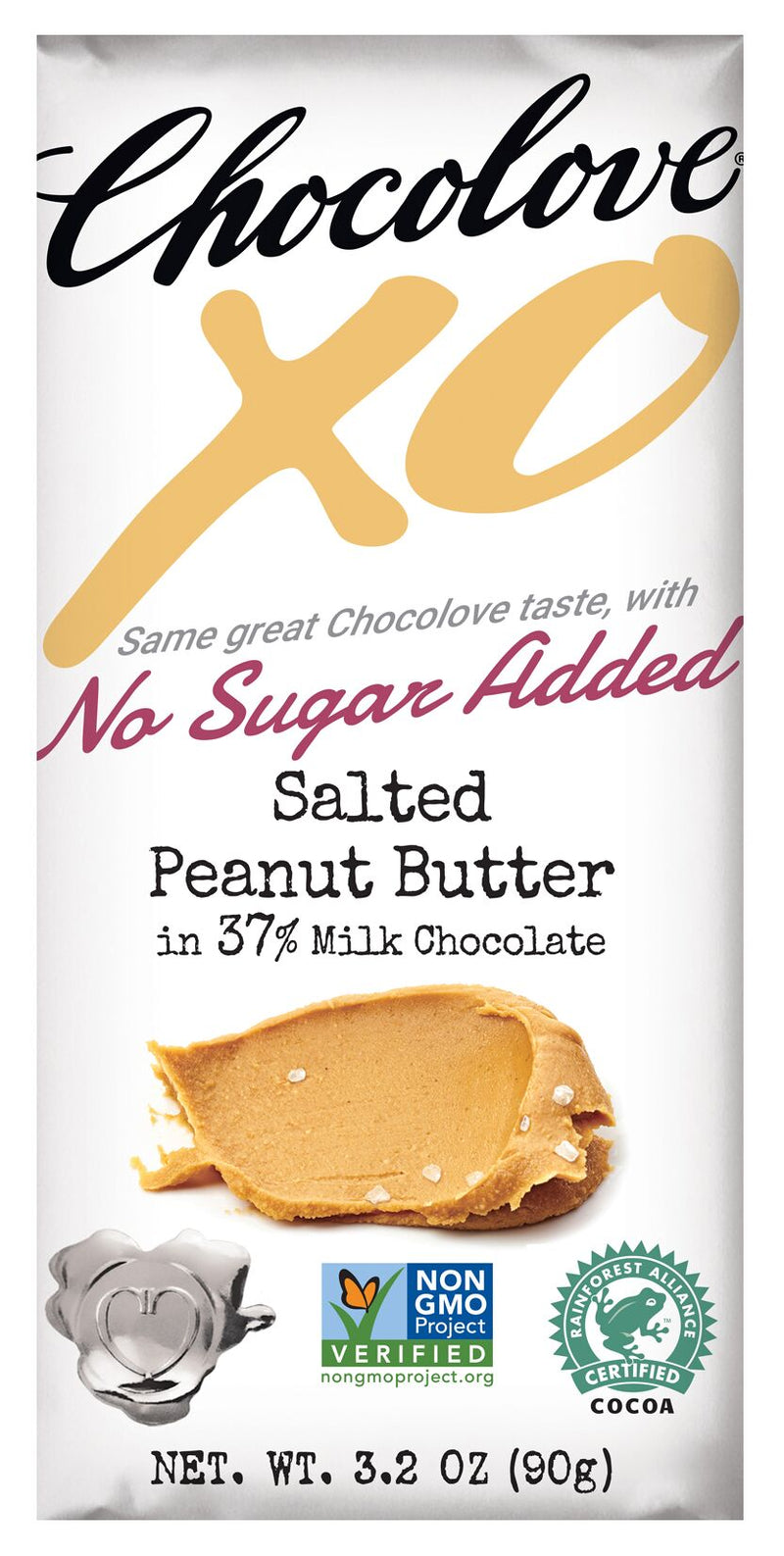 Chocolove No Sugar Added Salted Peanut Butter Milk Chocolate Bar
