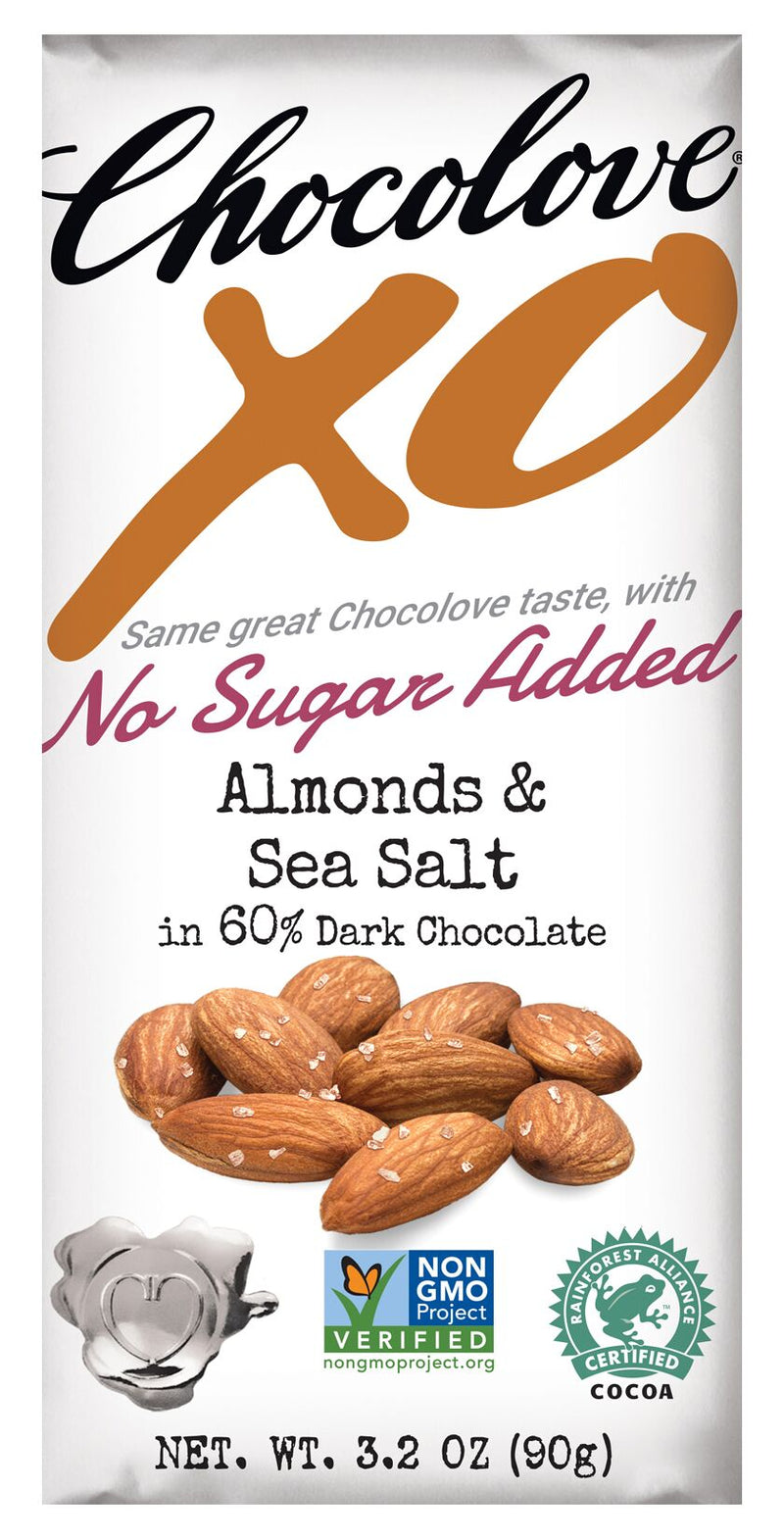Chocolove No Sugar Added Almonds & Sea Salt Dark Chocolate Bar