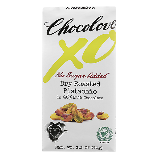 Chocolove Milk Chocolate, No Sugar Added, Dry Roasted Pistachio, 40