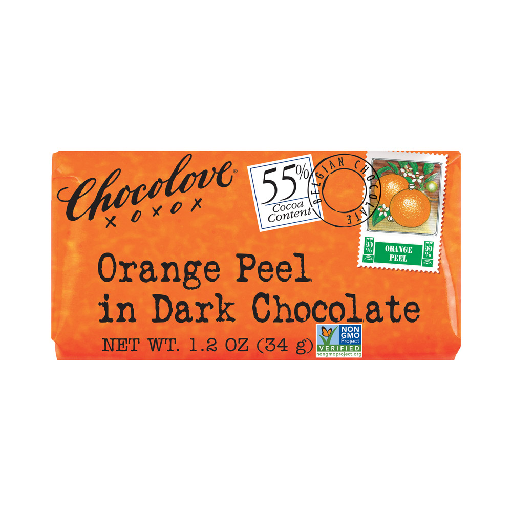 Chocolove Orange Peel In Dark Chocolate Mini 1.2 Oz Bar