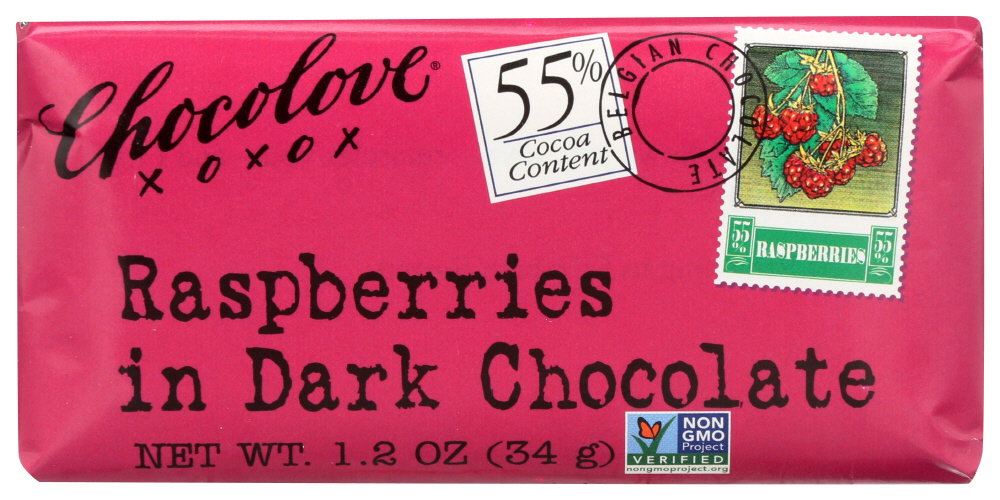 Chocolove Raspberries In Dark Chocolate Mini 1.2 Oz Bar