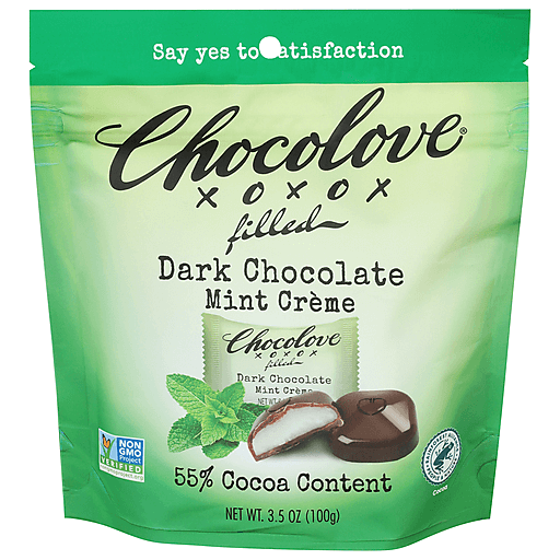 Chocolove Dark Chocolate, Mint Creme, 55% Cocoa 3.5 Oz