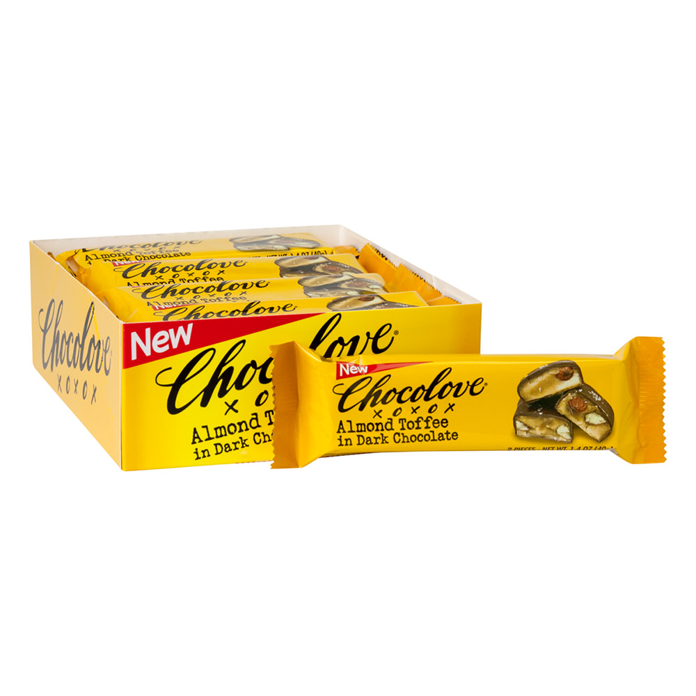 Chocolove Dark Chocolate Bar Almond Toffee, 1.41 Oz