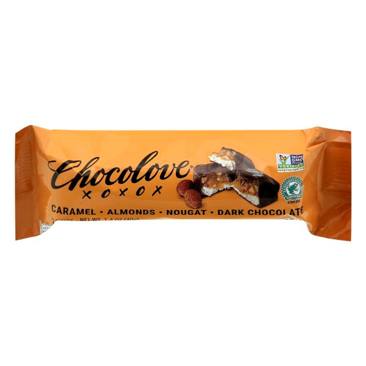 Chocolove Chocolate Bar Dark Caramel Almond, 1.4 Oz