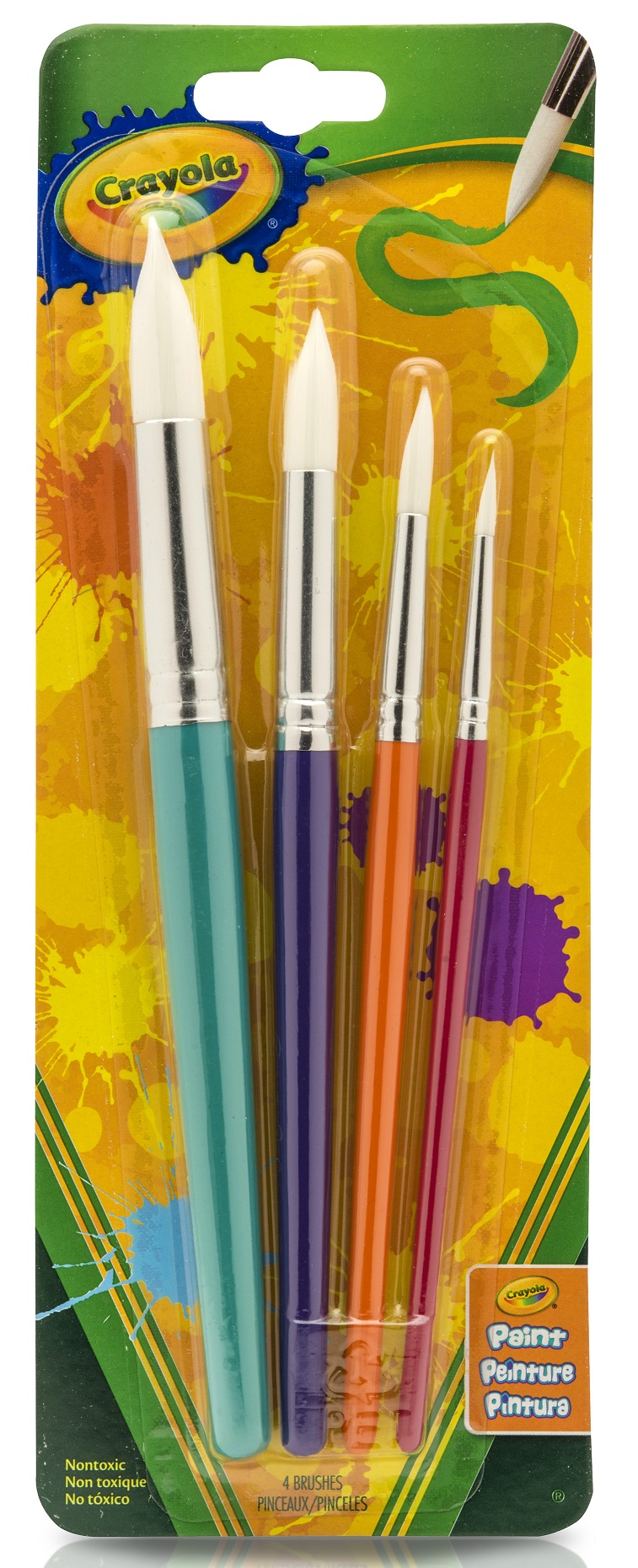 Crayola 4ct Big Paint Brushes With Round Tips