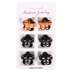 Hair Jaw Clips Small 6 Ct Asst Blk & Brown