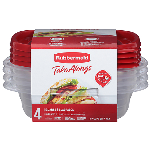 Rubbermaid Containers & Lids, Squares, 2.9 Cups