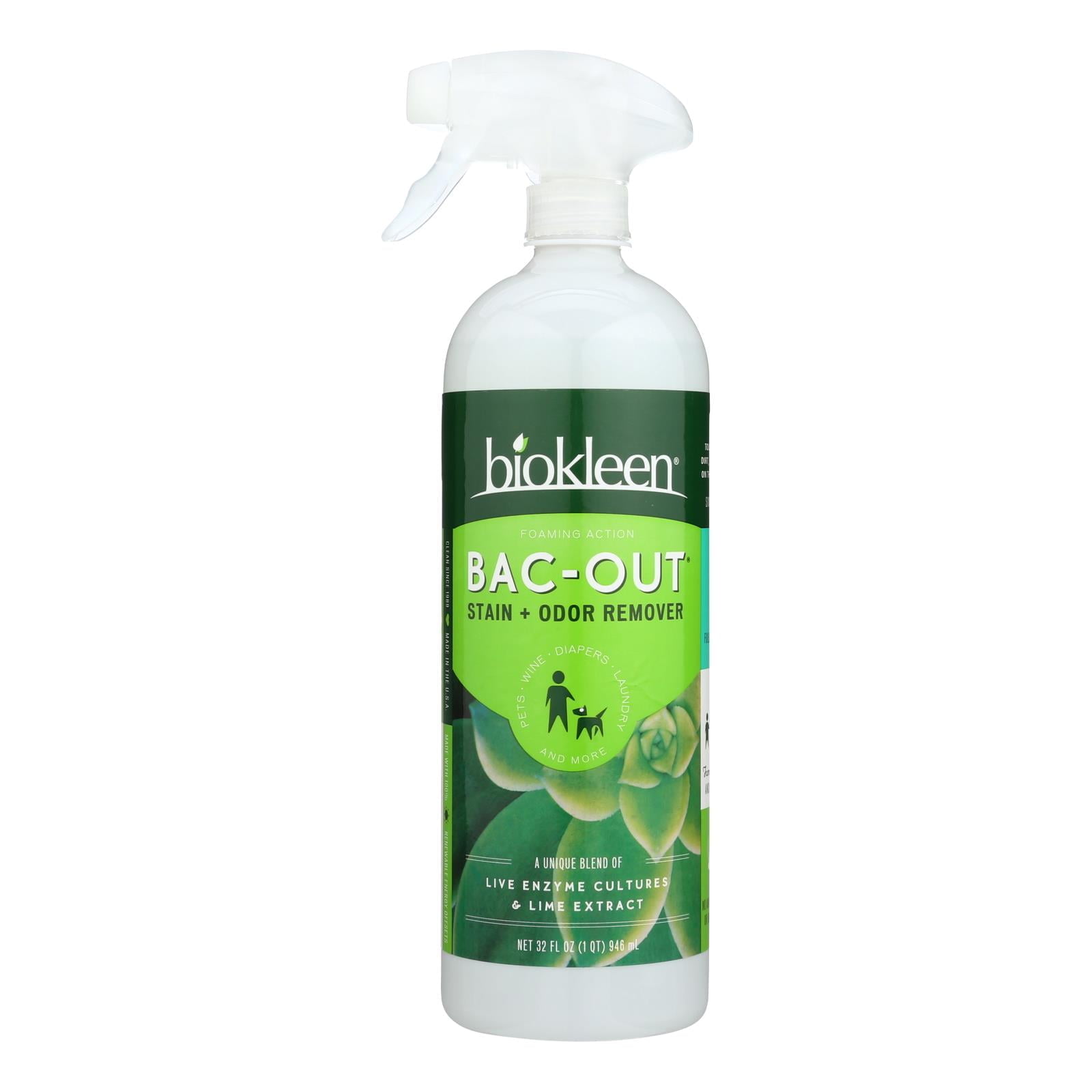 Biokleen Bac Out Stain And Odor Remover With Foaming Sprayer 32 Fl Oz