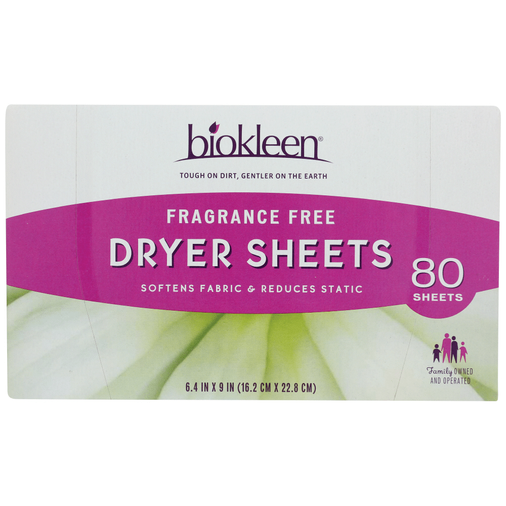Biokleen Dryer Sheets Free & Clear - Case Of 6