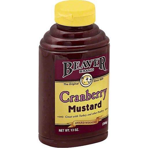Beaver Cranberry Mustard, 13 Ounce Squeeze Bottle