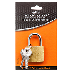Kingman Brass Padlock 32mm W/ Iron Core