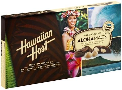 Hawaiian Host Aloha Macs Milk Chocolate Macadamia Nuts