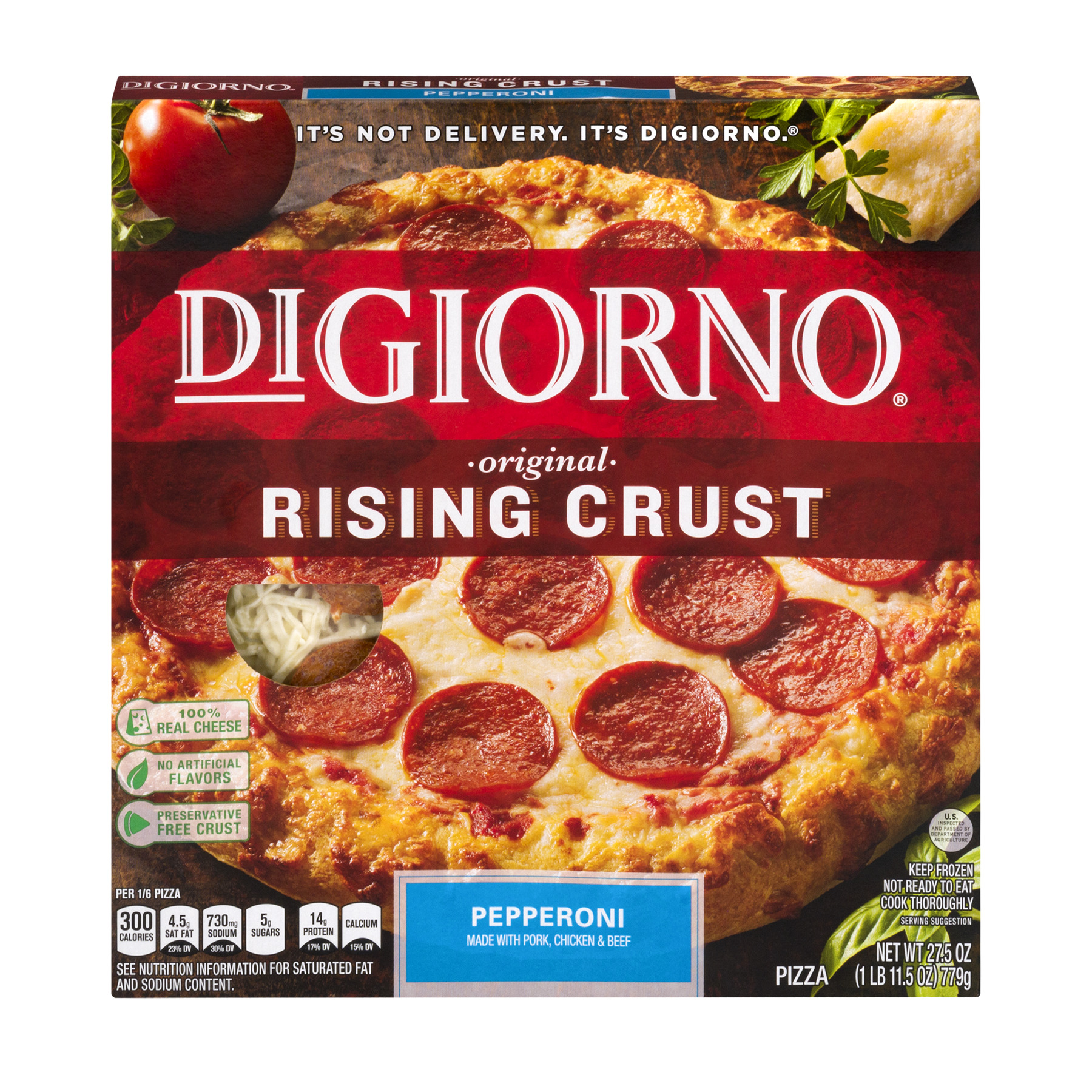 DiGiorno Pizza, Rising Crust, Original, Ultimate Pepperoni 27.5 Oz